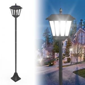 Artrastar Lampe Solaire LED Ext&eacute;rieure 180 cm avec Piquet de Sol, Lanterne de Jardin Solaire &Eacute;tanche, Lampadaire Solaire pour All&eacute;e Terrasse Balcon Lumi&egrave;re Blanche (1 Pi&egrave;ce) (CHAOHAN-EU, neuf)