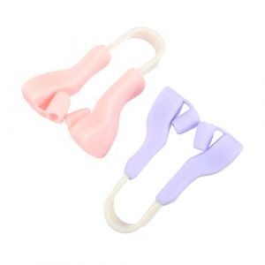 TOPBATHY Lot De 2 Pinces Pour Fa&ccedil;onner Le Nez En Silicone Taille Unique Redresseur De Nez L&eacute;ger Pour Adultes Tombants Utilisation Quotidienne Couleurs Rose Tendre Et Violet &Eacute;l&eacute;gant (Parham Ring, neuf)
