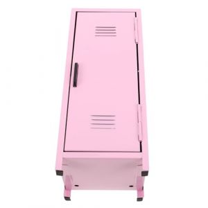 Vaguelly Mini Casier de Rangement M&eacute;tallique Rose avec Serrure et Cl&eacute; Organisateur de Maquillage de Bureau Multifonction Bo&icirc;te &agrave; Cosm&eacute;tiques Compacte pour Filles avec Compartiments (Bustling Xin, neuf)