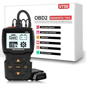 iKiKin Scanner OBD2 pour Voiture Auto OBD2，Scanner OBD2 EOBD Lecteur de Code d'Erreur Moteur avec D&eacute;finition DTC, D&eacute;tection de Tension et Surveillance dans Le Scanner OBDII de Voiture（Noir） (8Nice, neuf)