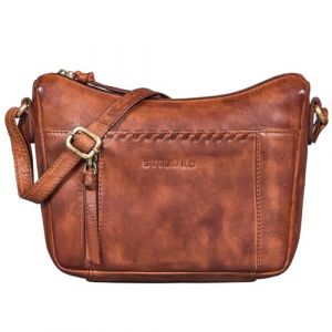 STILORD 'Nia' Femme Sac &agrave; Bandouli&egrave;re Petit Cuir Sacs &agrave; Main Femmes Vintage Sacoche &Eacute;l&eacute;gant Besace Handbag Women en Cuir Authentique, Couleur:brandy - cognac (STILORD Cuir, neuf)