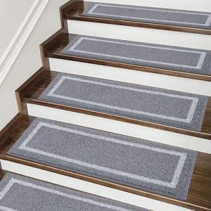 COSY HOMEER Tapis Escalier 70 x 22 cm (15 pi&egrave;ces), Moquette Escalier Antid&eacute;rapant avec Dos en TPE, Marchettes d'Escalier Lavable en Machine, Id&eacute;al pour Enfants, Personnes &Acirc;g&eacute;es et Animaux (COSY HOMEER, neuf)