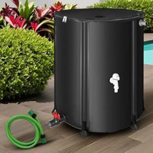 Melko R&eacute;cup&eacute;rateur d'eau de pluie pliable de 500 l avec robinet d'&eacute;coulement, barres de support en PVC et tuyau d'arrosage de 2 m, tonneau de pluie mobile avec protection anti-d&eacute;bordement et raccord, (MELKO24, neuf)