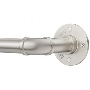 DEFYNEE Tringle à rideaux extensible en nickel brossé - 80 à 120 cm - Montage au plafond - Diamètre : 25 mm - Pour terrasse, porte coulissante en verre, salon (ZhiYuDianZi, neuf)