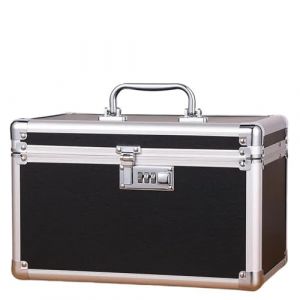 Boîte de maquillage de beauté, étuis à cosmétiques professionnels d'artiste, boîte à outils multicouche de maquillage, organisateur de rangement, sac de valise(Black) (YUDENGSM, neuf)