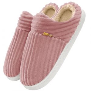 TOMEEK Pantoufles Femme en Peluche Hiver Chaussons Femme Chauds Doux et L&eacute;gers pour la Maison Chausson Plats pour Invit&eacute;s Chaussons Doudou(Rose,42-43) (Pingoo, neuf)