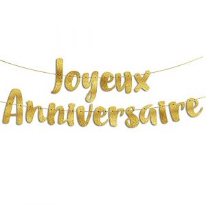 Guirlande Brillante et Dor&eacute;e pour F&ecirc;te d&rsquo;Anniversaire &ndash; D&eacute;corations, Cadeaux, Accessoires et Articles de F&ecirc;te pour Tous Les &Acirc;ges &ndash; 18 Ans &ndash; 20 Ans &ndash; 30 Ans &ndash; 40 Ans &ndash; 50 Ans (Sterling James Company, neuf)