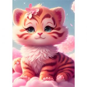 EOBROMD Tigre Diamond Painting pour Adultes Enfants, 5D DIY Broderie Diamant Painting Kit Complet Animaux, Peinture Diamant Artisanat Strass Point de Croix Painting pour Décoration Intérieur 30x40cm (Yeehyc, neuf)