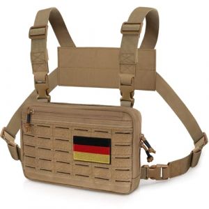 WYNEX Sac de Poitrine pour Homme Sacoche Tactique de Torse Militaire Pochette Pectorale Sac Antivol de Thorax pour Course Cyclisme Chasse Randonnée Utilisation Quotidienne | Bretelle Réglable (Wynex-EU, neuf)