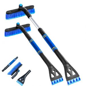 Aicerous® Grattoir à Glace Voiture avec Balai, Grattoir à Neige Amovible 3 en 1, Brosse à Neige avec Rotation à 360, Grattoir Pare Brise Voiture, pour Voitures, SUV, Camion (B) (Aicerous, neuf)