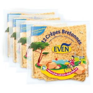 EVEN &ndash; Cr&ecirc;pes Bretonnes LOT 4 Sachets x12 (48 Cr&ecirc;pes) (Les cr&ecirc;pes Paysan Breton, neuf)