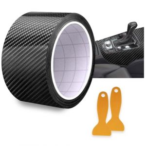 pangutheos Covering Carbone de Voiture, 5cm x 10m Film Carbone Voiture, Fibre de Carbone Autocollant avec Grattoirs pour la Plupart des Voitures comme Les SUV et Les Berlines (Pangutheos, neuf)