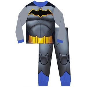 DC Comics Pyjama Batman Gar&ccedil;on, Pyjama Superh&eacute;ros Enfant, Ensemble Long Gar&ccedil;on &agrave; Manches Longues 7-8 Ans (Character FR, neuf)