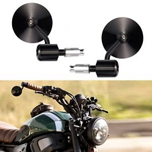 Retroviseur Moto Universel CNC Rétroviseurs Latéraux Moto pour Embouts de Guidon 7/8" 22mm Compatibles avec Vélo Moto Scooter électriques Z1000 Z750 FZ6 SV650 SV1000 CB1000R CBF125 Monster M696 821 (HOISUM, neuf)