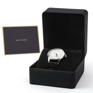 Augshy Bo&icirc;te &agrave; Montre, Bo&icirc;te de Rangement pour Montre en PU avec Oreiller, Bo&icirc;te cadeau pour Montre pour Homme, Femme, Bo&icirc;te Cadeau Unisexe, Rangement de Bijoux de Bracelets (Noir) (THome, neuf)