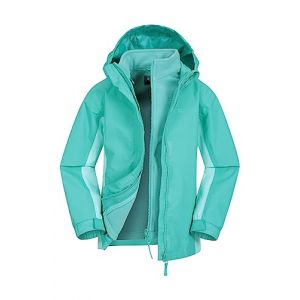 Mountain Warehouse Veste imperm&eacute;able Lightning 3 en 1 pour Enfant - Coutures coll&eacute;es, Doublure int&eacute;rieure Amovible, Plusieurs Poches - pour Marche et randonn&eacute;e, Hiver Sarcelle Clair 9-10 Ans (Mountain Warehouse, neuf)