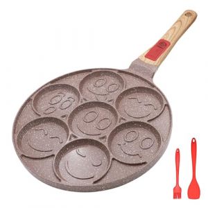 RANX INGST Poêle à Pancakes en Céramique Antiadhésive, Poêle à Crêpes avec Poignée Amovible, Poêle à Blinis pour Enfants 26cm - Marron (WenZhuo, neuf)