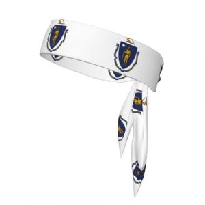 Bandeau de sport imprim&eacute; drapeau de l'&Eacute;tat du Massachusetts pour homme et femme, foulard double face, course &agrave; pied, sport (guopei826, neuf)