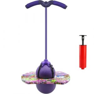 Chingcoo Pogo Stick pour enfants, équipement de sport pour enfants, bâton sauteur avec poignée à cordon de serrage, convient pour barre sauteuse avec enfants (épissure violette) (chaogeorich, neuf)
