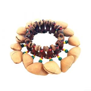Bracelet avec grelot africain Dola Nut - Anneaux intérieurs traditionnels en bois - Rythme Maker (whychstore, neuf)