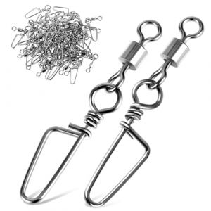 AOZUO &Eacute;merillons et mousquetons de p&ecirc;che, 25 pi&egrave;ces &Eacute;merillons haute r&eacute;sistance, moulinet d&rsquo;app&acirc;ts en acier inoxydable, r&eacute;sistants &agrave; la corrosion, avec mousqueton, rouleau de baril, &eacute;merillons &agrave; (wonderfulso, neuf)