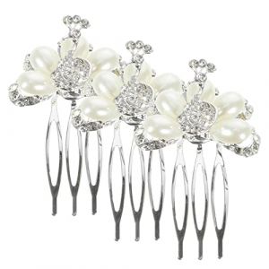 DRESSOOS 3pièces Peignes De Mariée Strass Accessoires De Cheveux Pour Mariage Peignes à Cheveux Élégants Pour Mariée (Mingsyue, neuf)