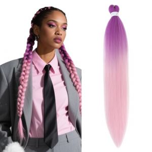 S-noilite EZ Braids Extensions de cheveux pré-étirées faciles à tresser pour crochet Box Twist Braids Ombre Yaki synthétiques Réglage de l'eau chaude, 66cm 3 paquet 273g,Blond cendré à blond décoloré (EU Fancy Activestyle, neuf)