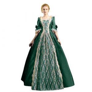NAFING Robe de soir&eacute;e baroque Marie Antoinette XVIIIe si&egrave;cle Renaissance P&eacute;riode historique Robe bal victorienne Tenue de Soir&eacute;e M&eacute;di&eacute;vale (min-bmao, neuf)