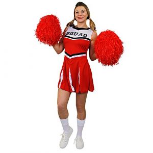 I LOVE FANCY DRESS D&eacute;guisement de Pom-Pom Girl pour Femme compos&eacute; d'un Ensemble 1 pi&egrave;ce Haut et Jupe + Une Paire de Pompons Assortis. Id&eacute;al pour Les enterrements de Vie de Jeune Fille. (ILFD GROUP LTD, neuf)