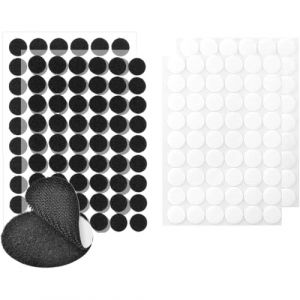 1200 Pcs Scratch Autocollant Rond, 600 Paires 10mm Pastille scratch autocollant double face Crochets et Boucles, Blanc noir Double Face Rond Pastille Adhesive Collant Point, pour DIY, Artisanat etc. (CELTIC MANUFACTURING, neuf)