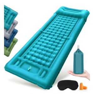NatuVort Matelas Gonflable 1 Place Matelas Autogonflant 1 Personne, Matelas Camping avec Pompe à Pied Matelas Gonflable Camping Oreiller pour Camping, Randonnée, Plage, Pique-Nique, Tente，Bleu Paon (PAVLOUGOODS, neuf)