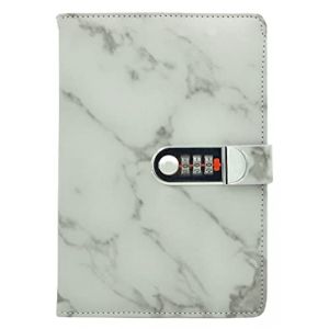 NectaRoy Carnet de Notes avec Serrure &agrave; combinaison - Journal Intime avec Cadenas - Cahier Journal Bloc-notes Secret en PU Cuir Pour Bureau - Porte-stylo Format, Taille 218x150mm (LC online, neuf)