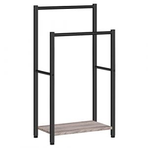 HOOBRO Porte-Serviettes sur Pieds, Range-Serviettes avec 2 Barres, Support Salle de Bain, 42 x 24 x 80 cm, pour Serviettes, couvertures, journaux, Grège et Noir EBG02LB01 (HOOBRO FR, neuf)