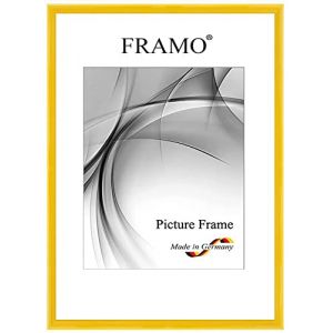 FRAMO Cadre photo étroits 32 x 45 cm en bois massif | Jaune brillant | Couleur/taille sélectionnable | Cadre pour affiches | Puzzles | Photos N°114 (Framecenter24_online, neuf)