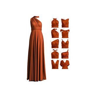 72styles Robe Infinity avec Bandeau, Robe Demoiselle d'honneur Femme Convertible, Longue, Grande Taille, Multi-Way, Soir&eacute;e,Mariage Invit&eacute;e, Orange Br&ucirc;l&eacute;e, Taille Unique Grande Taille (INFINITYDRESS, neuf)
