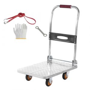 Chariot &agrave; Plate-Forme Chariot &agrave; Main Pliant Robuste Chariot &agrave; Main 150kg Capacit&eacute; De Charge Sac Brouette Chariot &agrave; Plat sur Roues(Size:60x40cm) (ZhiXianShop, neuf)