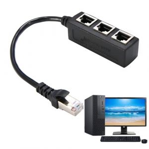 1Pièce Repartiteur RJ45 pour Câble Ethernet,Repartiteur rj45,Repartiteur Cable Ethernet RJ45 1 Mâle vers 3 Femelles,Multiprise RJ45,1 Mâle vers 3 Femelles, Adaptateur Réseau Cat5, Cat5e, Cat6, Cat7. (DanLanYi, neuf)