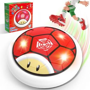 POPERFUN Ballon de Foot Aéroglisseur avec Lumières LED, Intérieur Extérieur Air Power Football Jouets pour Garcons et Filles âgés de 3-12,Hover Soccer Ball Cadeau d’Anniversaire Noël (Rouge) (Quliri OÜ, neuf)