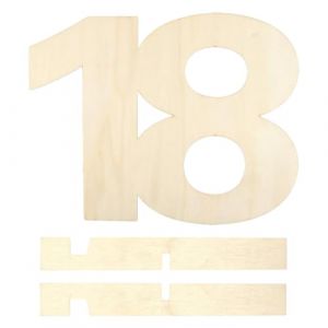 Aihoom Carte Anniversaire 18 Ans en Bois avec Support, D&eacute;coration Anniversaire 18 Ans Gar&ccedil;on Fille, Chiffre 18 en Bois &Eacute;l&eacute;gant, Cadeau Symbolique et D&eacute;cor de F&ecirc;te pour Homme Femme Jeune Adulte (ZeYingLin, neuf)
