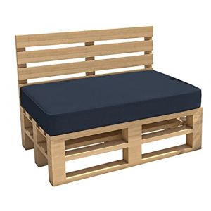 chilly pilley Coussin De Palette EU Impermeable Coussin De Jardin Intérieur Extérieur Lavable Amovible Coussin De Siège Coussin De Dos (Coussin D'assise 120x80x15, Bleu Foncé) (chillypilley, neuf)