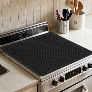 Housse de Protection en Silicone pour cuisinière électrique,Protection Plaque de Cuisson,Résistant à La Chaleur, Protège Contre Les Rayures sur Le Dessus de la Cuisinière en Verre (Noir, 70 x 50 cm) (ZICRO EU, neuf)