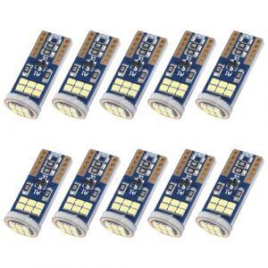 JoyEcho 10 Pcs W5W T10 LED Ampoule De Remplacement 6500K (Blanc), Ampoules LED de Voiture, 18SMD 2016 Puces, &Eacute;clairage Int&eacute;rieur Voiture, Plafonnier, Coffre, Feux de Plaque, Tableau de Bord (YanRongGuan, neuf)