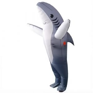 D&eacute;guisement de requin gonflable, costume amusant d'Halloween, costume de cosplay de requin, pour enfants, accessoire de performance sur sc&egrave;ne pour festival pour adultes (Gris, Adulte) (zhengzhoufengyumaoyiyouxiangongsi, neuf)