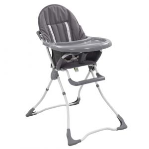 vidaXL Chaise Haute pour Bébé Chaise de Salle à Mange pour Enfant Chaise à Dîner pour Bébé Cuisine Siège Repas Pliable Maison Gris et Blanc (vidaXL FR, neuf)
