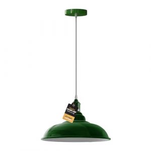 Plafonnier moderne vintage industriel rétro en métal avec abat-jour réglable suspension luminaire industrielle (vert) (LEDSONE, neuf)