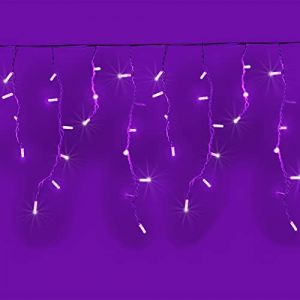 Luccika Cascade de Stalactiti 5 x 0,7 m avec 200 MaxiLed Violet et flash Blanc Glace tente pluie Professionnel pour usage extérieur intérieur Extensible (Flait FR, neuf)
