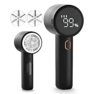 Peiyuu Rasoir anti-peluches &eacute;lectrique, rasoir anti-peluches rechargeable, enl&egrave;ve les peluches des pulls, fonctionne sur piles, avec 6 lames et 3 vitesses ainsi qu'un affichage LED (Peiyuu, neuf)