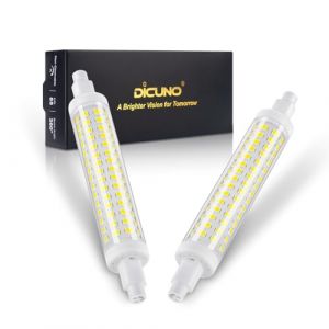 DiCUNO Ampoule LED R7s 118mm, Non-dimmable, Blanc froid 6000K, 8.5W équivalent 75W lampes halogènes, 1000lm, Culot R7s LED lumière linéaire pour projecteur et applique, 2 Pièces (DiCUNO EU Direct, neuf)