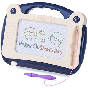 OSDUE Planche à Dessin Magnétique, Tableau de Griffonnage Effaçable avec Stylo Magnétique, Bloc-notes de Peinture, Jouet de Voyage, Cadeau d'anniversaire, Jouet d'apprentissage Educatif (Bleu) (PLUM-MARKETING, neuf)