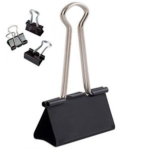 D.RECT | Lot de 12 Pinces à documents | 51 mm | Boîte de Pinces à papier multi-fonctions | Binder Clips | Papier Métal Pince a Dessin pour Notes | Papier à lettre | Clip Fournitures de bureau | Noir (PolskaKsiegarnia-FR, neuf)